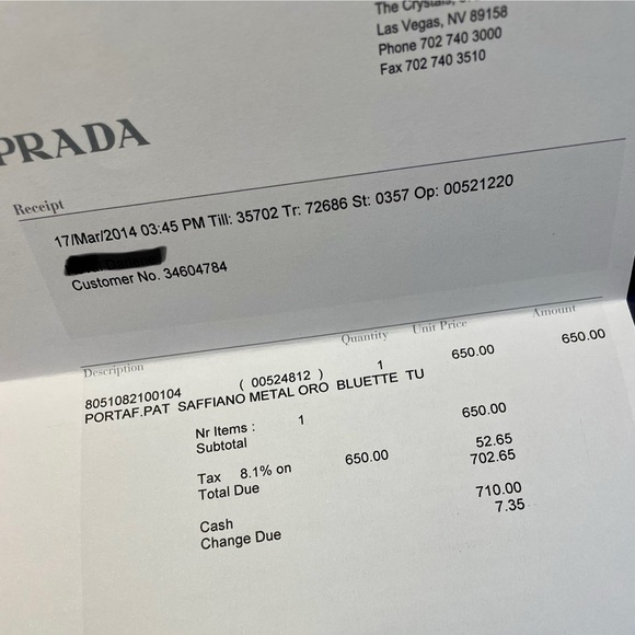 PRADA
Saffiano Metal Oro Chain Wallet Bleuette - Picture 8 of 8